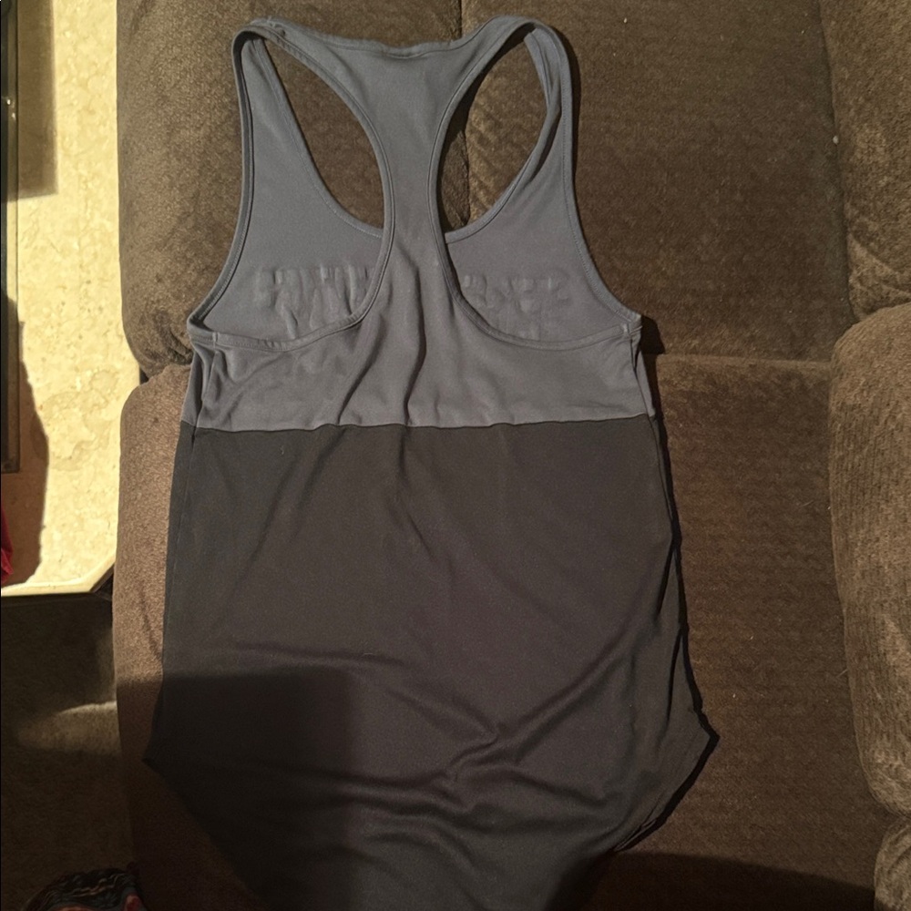 PINK Victoria's Secret Two-Tone Racerback Muscle Tee in Navy and Slate - Picture 3 of 4